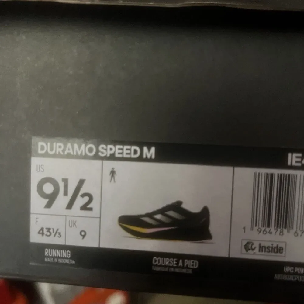Adidas Duramo Speed M IE4036 Athletic Comfort Black Running Shoe Mens Size 9.5